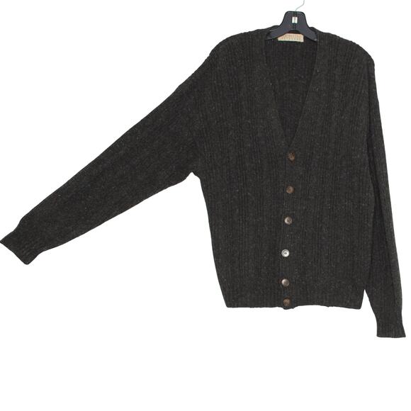 Vintage Claybrooke Cardigan Wool Minimalist Dark Academia Preppy Grandpa Gray XL - Picture 5 of 6